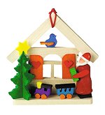 Santa with House & Train<br>Graupner Ornament
